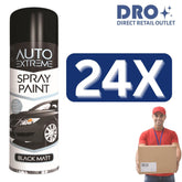 24X - Auto Extreme Black Matt Spray Paint 250ml